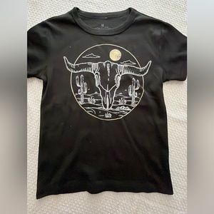 Black Graphic Cropped T